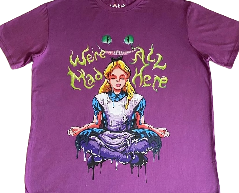 "WE'RE ALL MAD HERE" TEE (PURPLE)