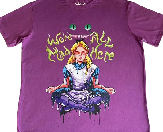 "WE'RE ALL MAD HERE" TEE (PURPLE)