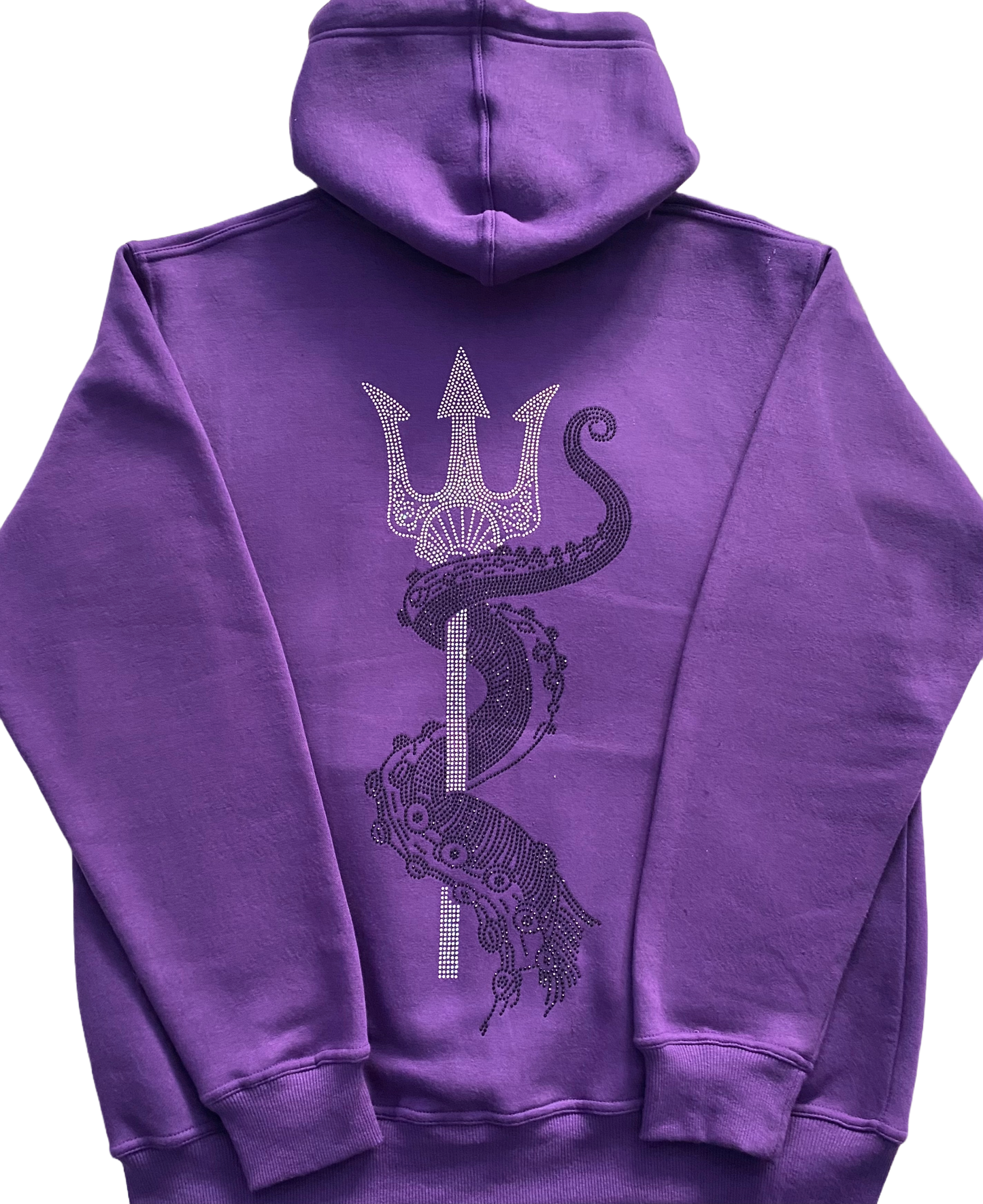 TRIDENT RHINESTONE PULL OVER HOODIE (PURPLE)