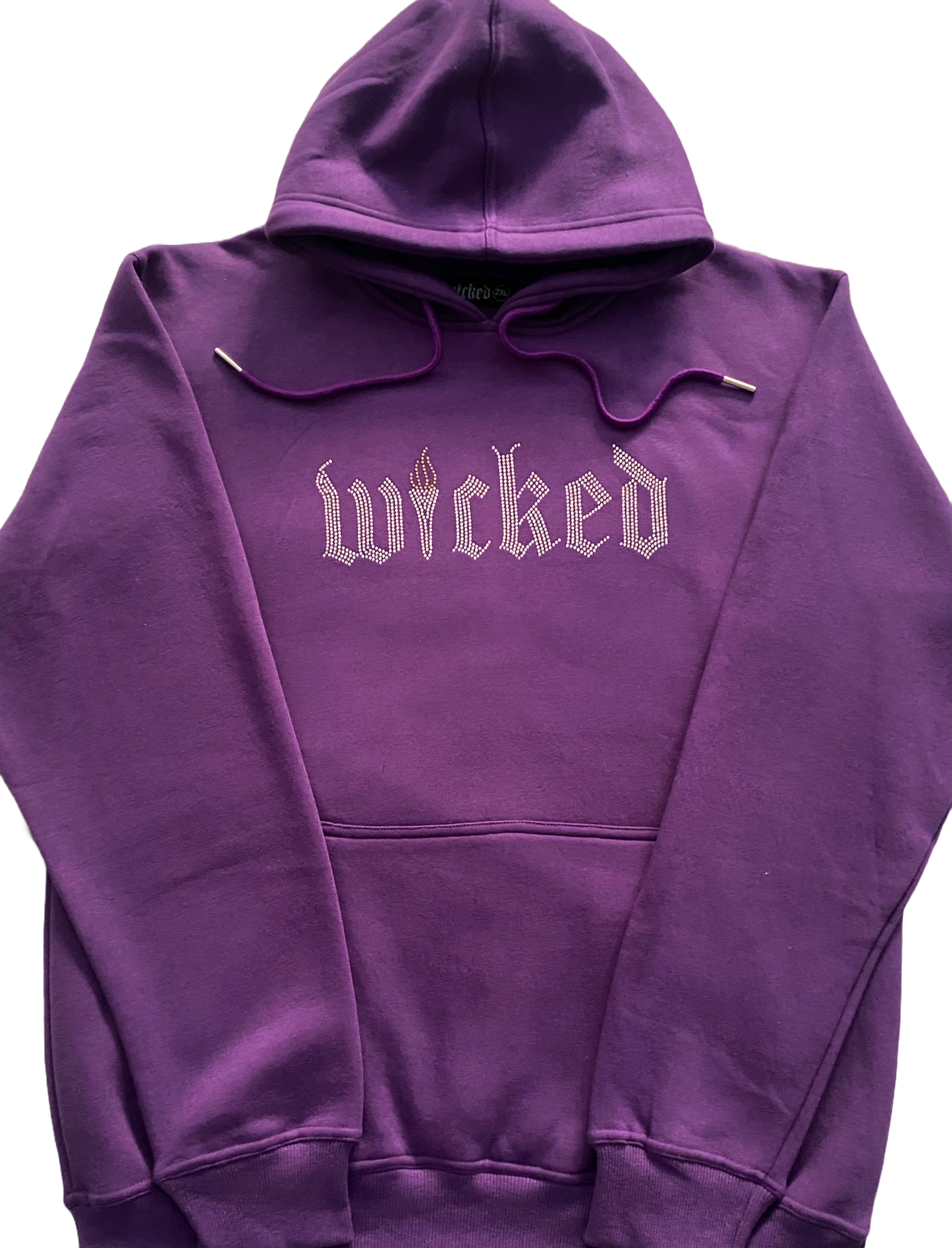 TRIDENT RHINESTONE PULL OVER HOODIE (PURPLE)