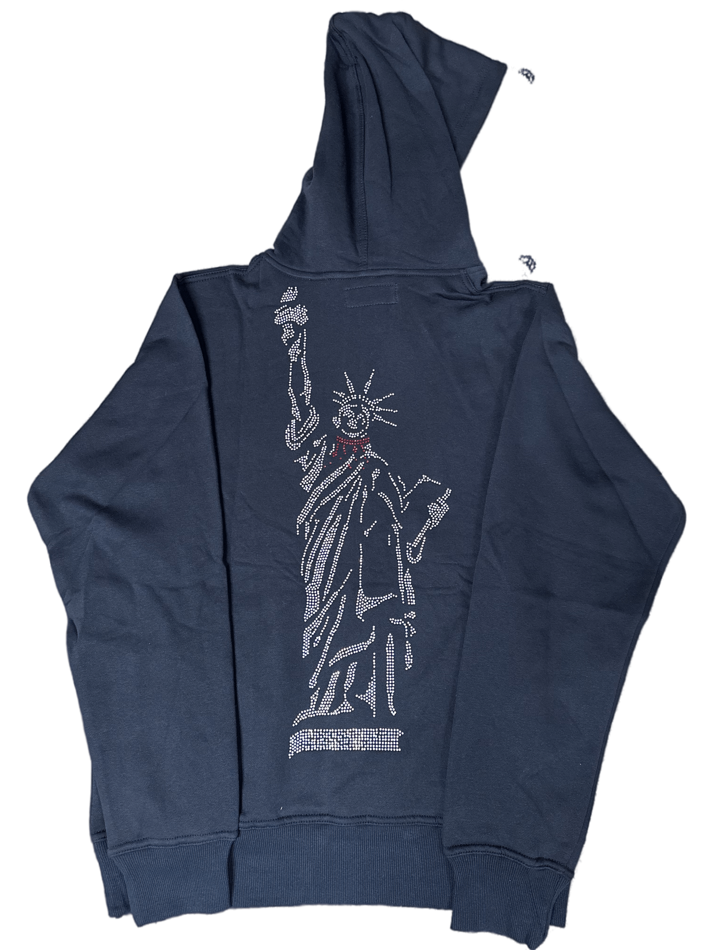 FULL LIBERTY RHINESTONE PULL OVER HOODIE (BLACK)