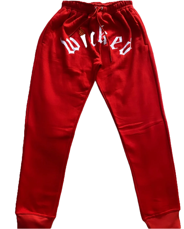 WICKED PRINT SWEATPANTS (RED)