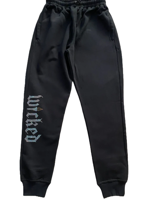 WICKED RHINESTONE SWEATPANTS (BLACK)